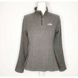 North Face Sweatshirt Gray Lightweight Fleece Quarter Zip Womens S